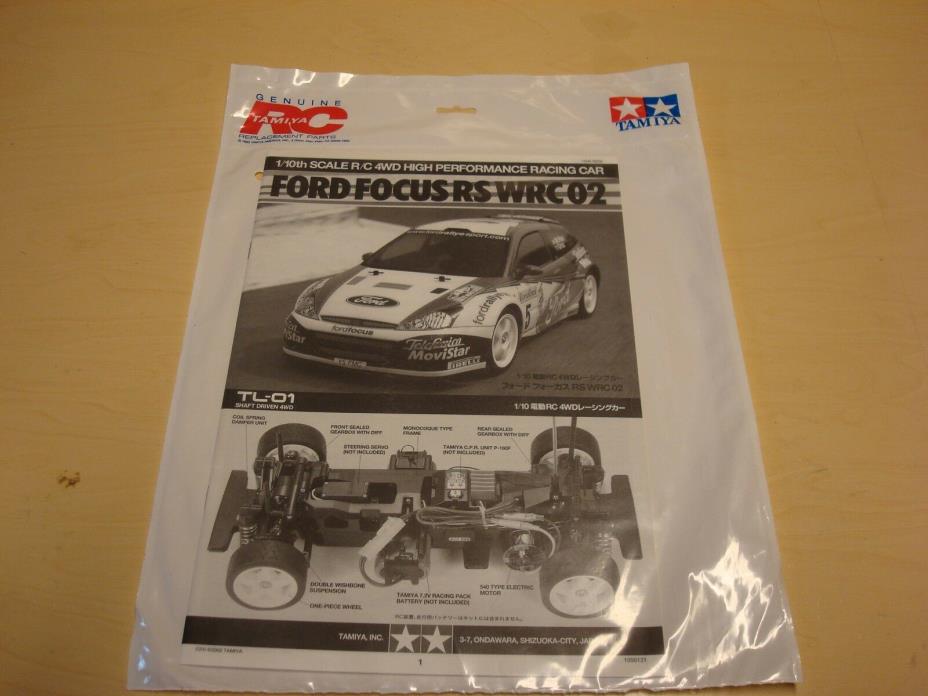 BRAND NEW VINTAGE NOS 2002 TAMIYA FORD FOCUS RS TL-01 MANUAL FOR 58292 1050121