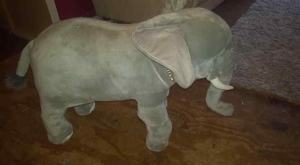 FAO Schwartz Gray Elephant Plush Stuffed Animal Jumbo Large