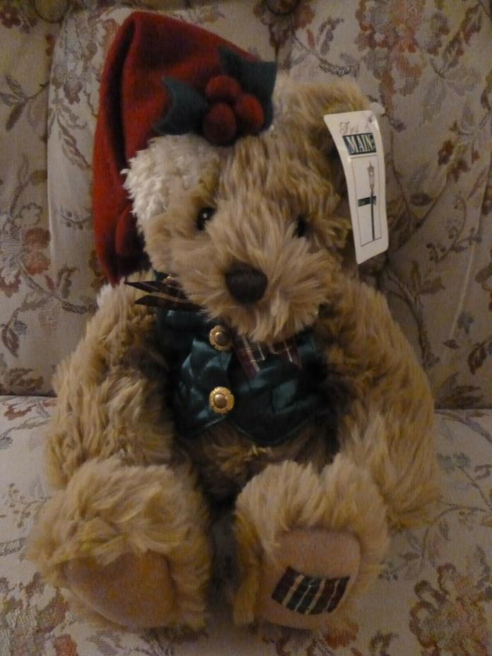 First & Main Inc. Small Blonde Christmas Bear New w/ Tgas