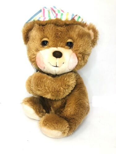 Fisher Price Teddy Beddy Bear Plush Stuffed Animal Shirt Cap 1401 Vintage 1985