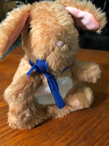 Vtg Brown Fisher Price Bunny Rabbit Puppet Satin Ears 1981