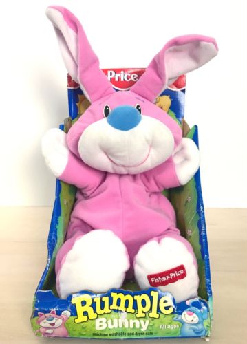 1999 Fisher Price Rumple Bunny Pink Plush New In Box