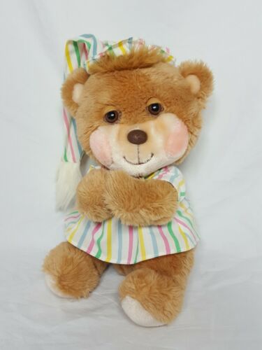 Fisher Price Teddy Beddy Bear Plush Stuffed Animal Shirt Cap #1401 Vintage 1985