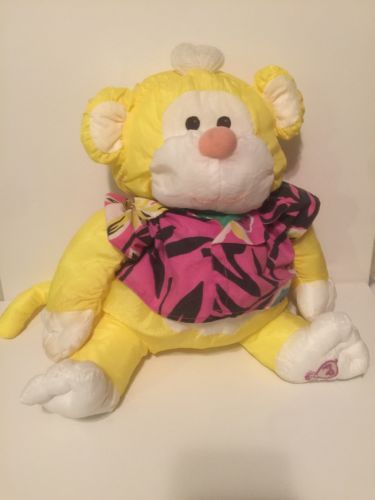 Vintage 1987 Fisher Price Yellow Monkey Safari Puffalump Pink Shirt