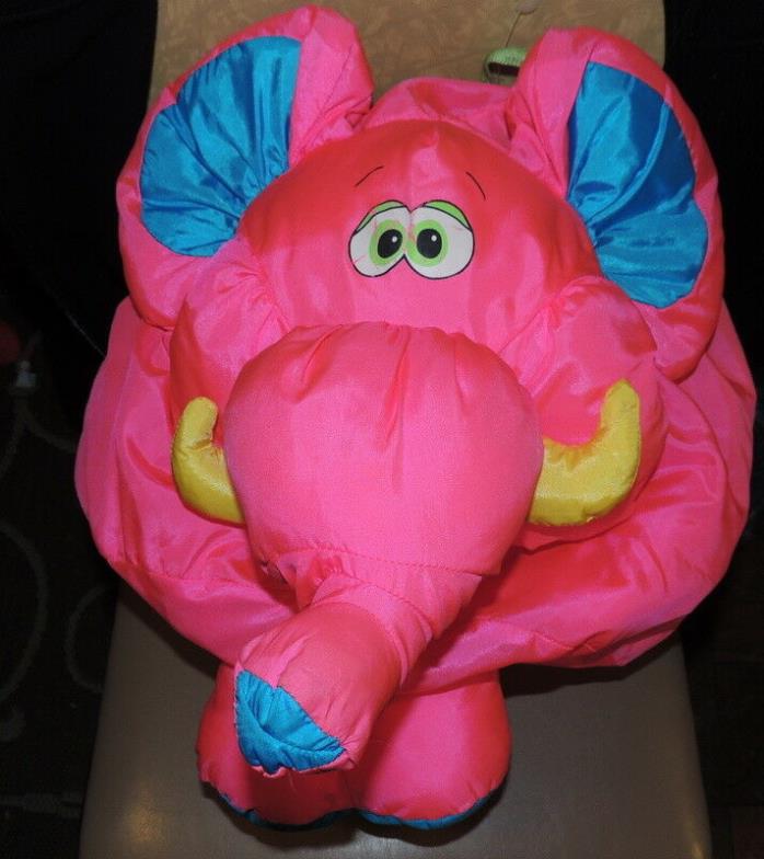 Fisher Price Big Things Pink Blue Elephant Yellow Ears Feet Puffalump 30