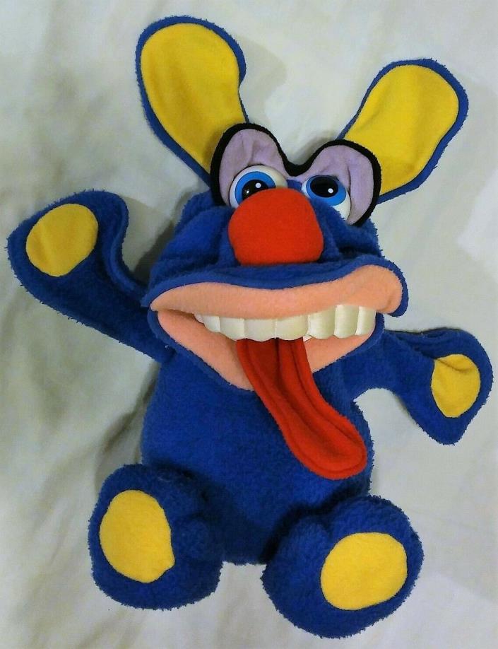 FUNNY FREDDY 1987 Fisher Price Large 16” Blue Plush Stuffed Dog Posable Ears Arm