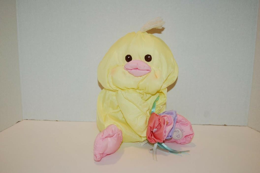 Vintage 1988 Baby Chick Duck Puffalumps Toy Fisher Price Spring Easter Stuffed
