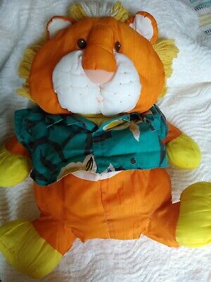Vtg 1987 Fisher Price Wild Puffalump Orange Lion Plush Nylon Toy Hawaiian 80s