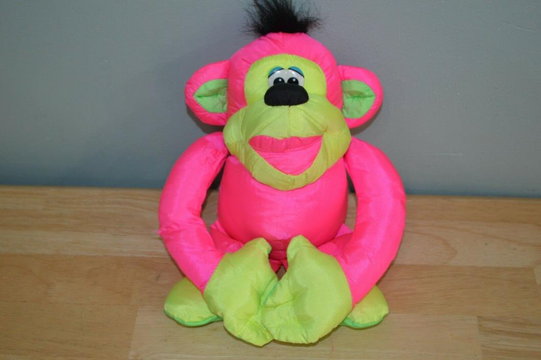 Vintage Fisher Price Puffalump Chattering Chimp Neon Pink Monkey