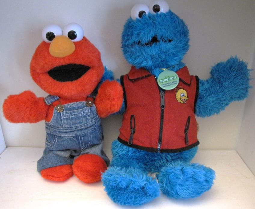 Fisher Price Tickle Me Elmo Plush Sesame Street and Cookie Monster Lot