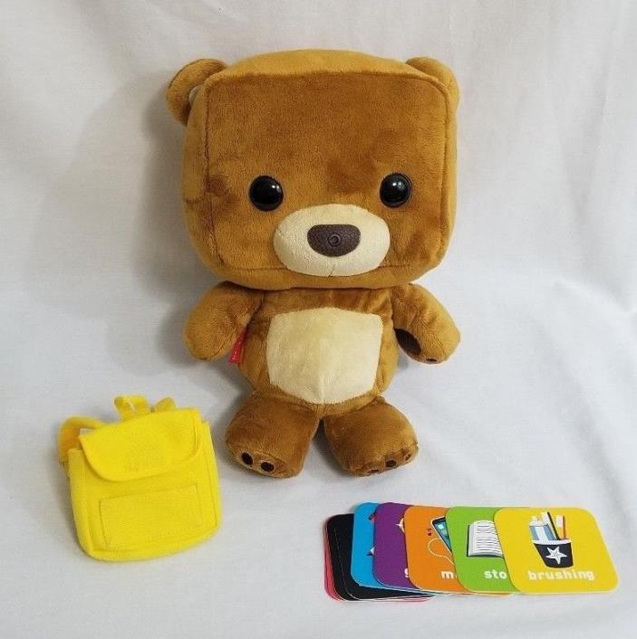 Smart Toy Bear Fisher Price Talking Learning Interactive Plush Cards Backpack