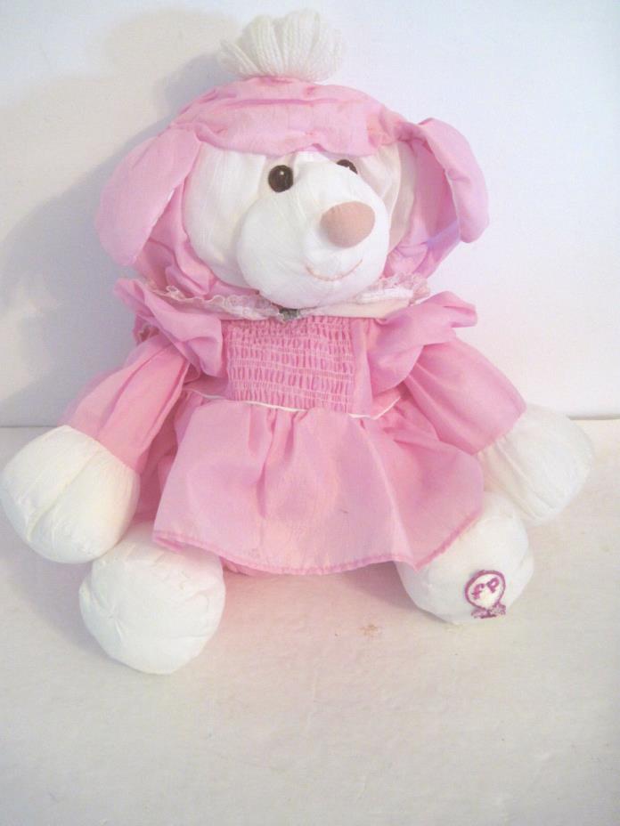 Cute for Easter! Vintage PUFFALUMP LAMB Pink Dress Fisher Price Plush 1986