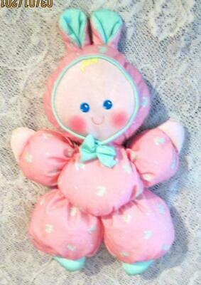 Vintage Fisher Price Slumber Babies Pink Rabbit Doll Lovey 1364