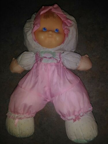 1990 Fisher Price Puffalump Kids Merri Doll Pink Plush Vinyl Face