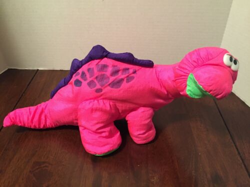 1992 Fisher Price Pink Dino Roar PUFFALUMP Roaring Dinosaur Vintage Toy Plush