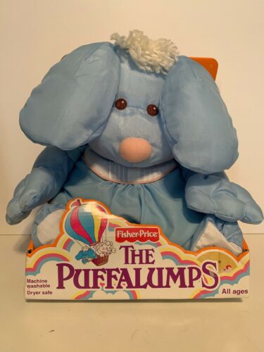 Rare Vintage Fisher-Price Puffalumps Blue Bunny Rabbit Plush NEW IN BOX Easter