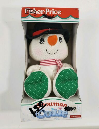 Vintage Fisher Price Cozies Snowman Thermal Plush Baby Lovey Toy 1997 New