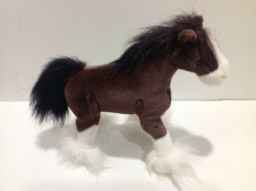 Gund Clydesdale Horse Plush Brown Black White 10 Inches Tall Dale 42984 New