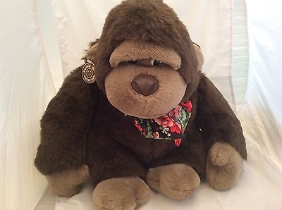 Cuddle Wit Creation Ape Gorilla Stuffed Animal Plush Pre-owned Floral Scarf 1991