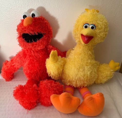 Big Bird And Elmo 2012 Sesame Street Gund 14” Plush Stuffed Animals Toys