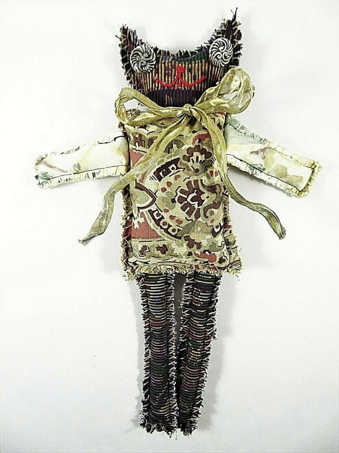 Handmade Primitive Cat Doll Senor Gato 13.5 Inches One Of A Kind