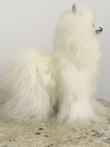 Baby Alpaca Fur Stuffed,  White Handmade From Ecuador. Approx. 11”H x 9”D x 4”W