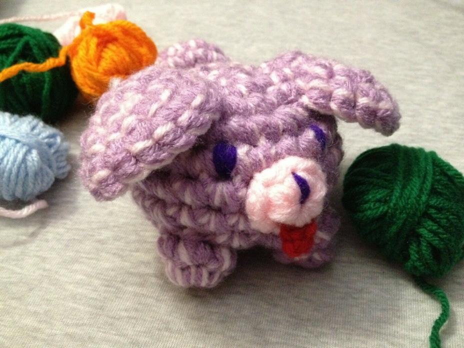 Handmade Pink/Purple Crochet Puppy Chibi Baby