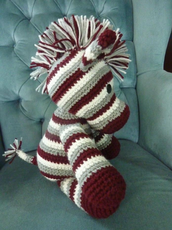 Handmade Crochet Chubby Soft Zebra Stuffed Animal Toy
