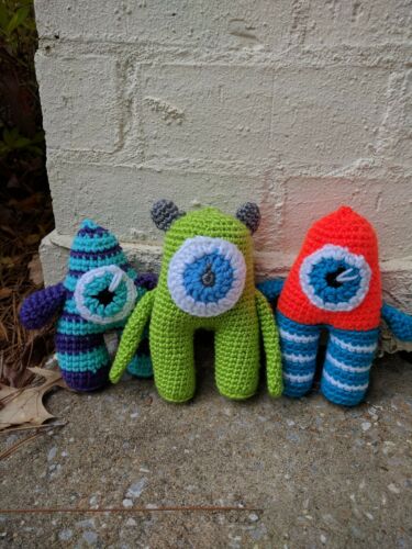 Crochet Small Monsters Pick one or get all three Stuffed Toys Handmade Amigurumi