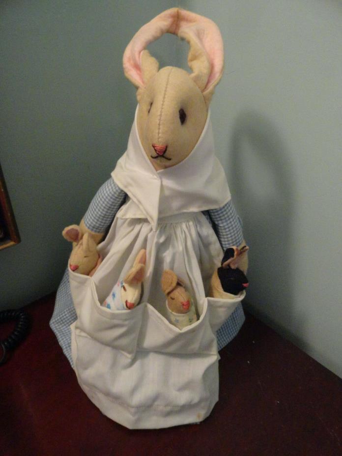 Handmade Homemade RABBIT Bunny Girl stuffed doll 14