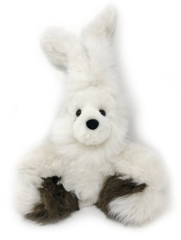 Baby Alpaca Fur Sitting Floppy Eared Bunny - Hand Made 9 Inch Multi Swirl