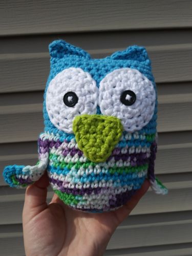 HANDMADE *Blue* owl Stuffed Animal cute Crochet Amigurumi gift Teacher's gift