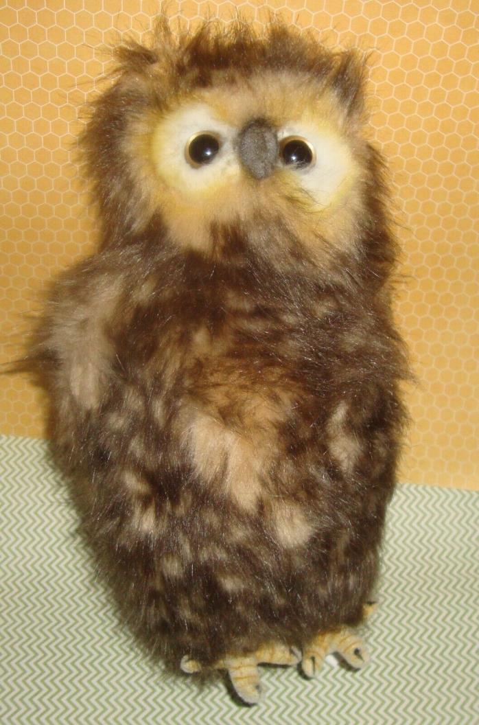 HANSA  Owl Plush Brown Head Rotates Rotating Stuffed Toy Animal 9