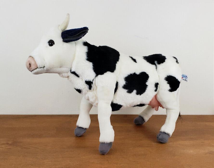Hansa 16” Realistic Holstein Cow Plush Stuffed Animal