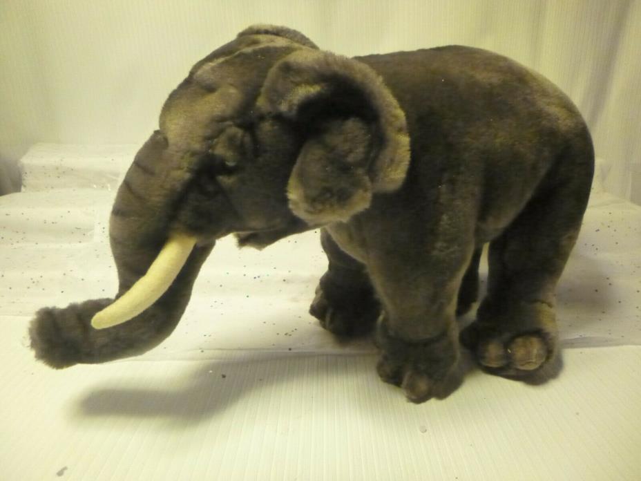 Hansa Elephant Plush Stuffed Animal Toy  Brown 7.5