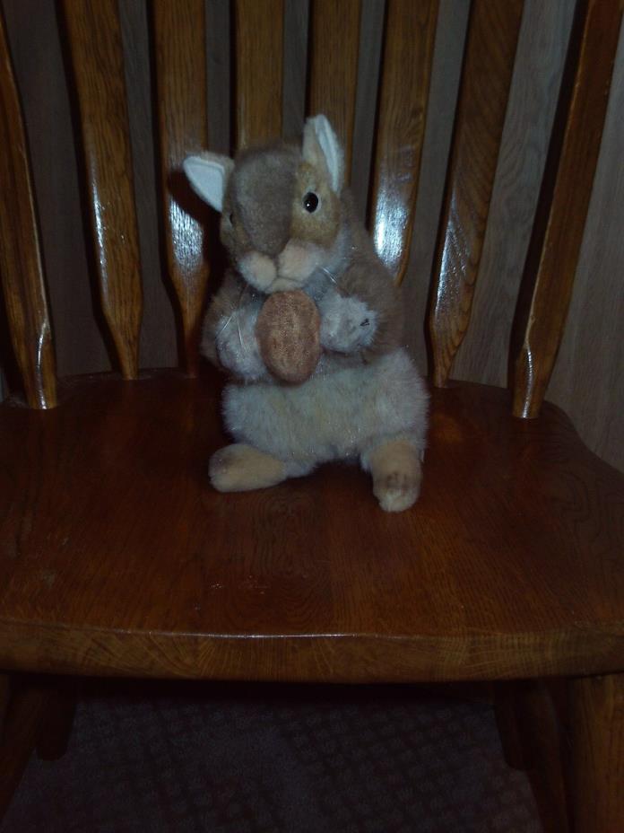 Hansa Plush Realistic Stuffed Plush Animal - Red Brown Squirrel w/ Nut 9