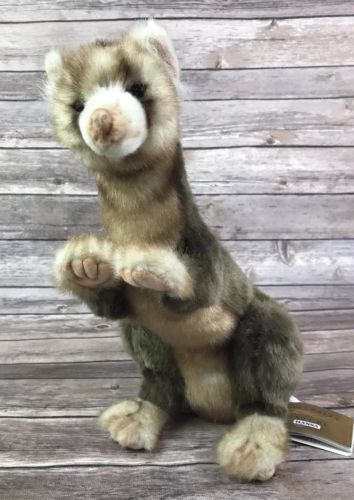 Hansa Ferret Plush Stuffed Animal Sitting Portraits of Nature Brown White 4556