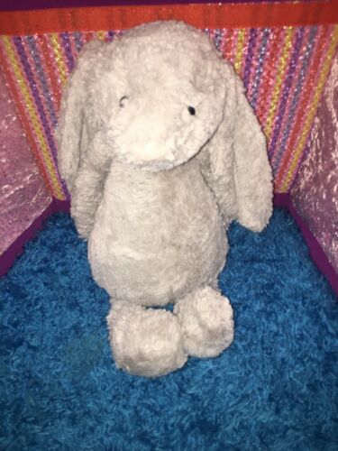 VGUC-HTF-16” Jellycat Large Bashful Grey Gray Bunny Rabbit Plush Stuffed Animal