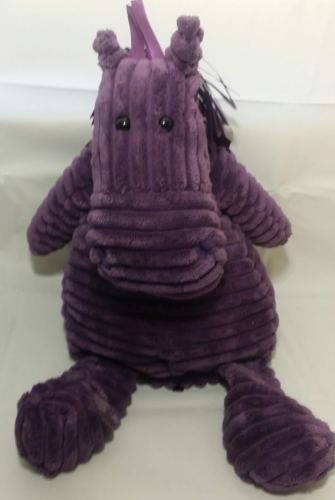 JellyCat Purple Horse Corduroy Pony Satin Ribbon Mane Stuffed Animal Toy Retired