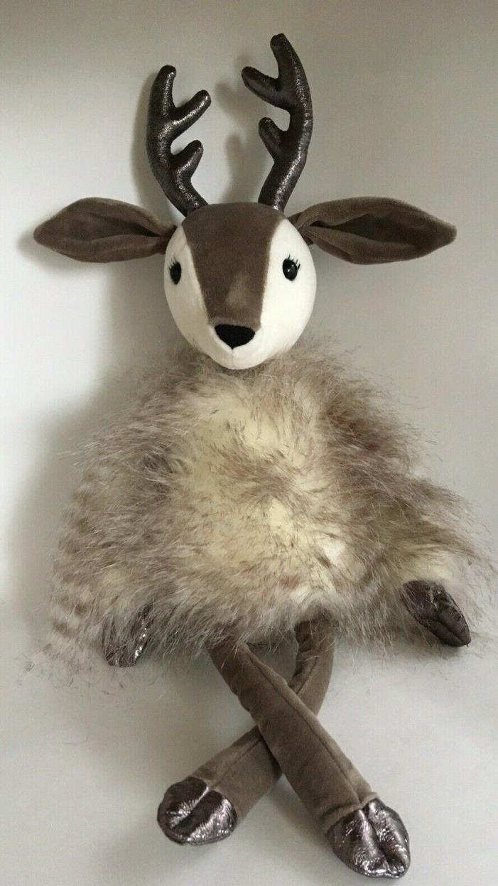 Jellycat Reindeer ROBYN Deer Plush Stuffed Animal Brown Tan Cream Fluffy