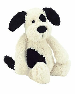 Authentic New Jellycat Medium Black + Cream Bashful Puppy