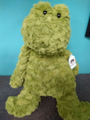 Jellycat Fernando Frog Plush Green 16 Inch Stuffed Animal Toy Curly Soft Cuddly