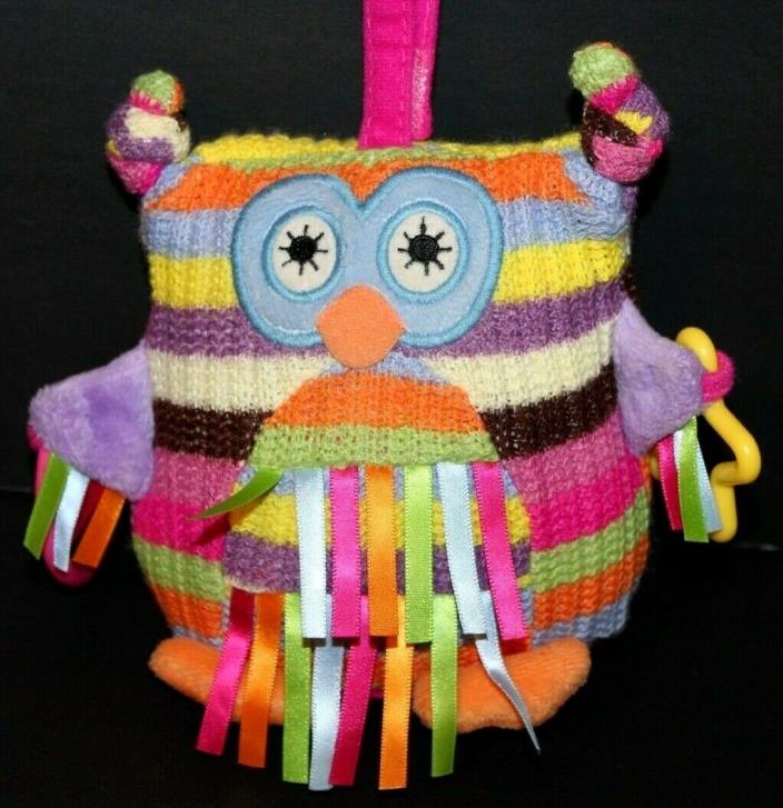 Little Jellycat London Colorful Owl Baby Crib Plush Activity Toy Lovey Taggies
