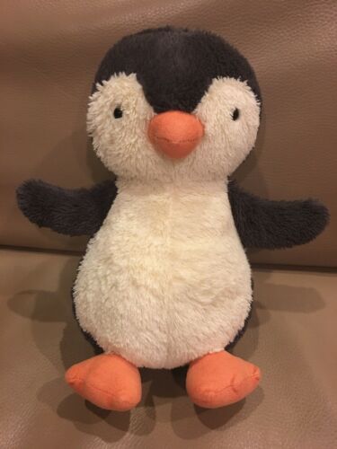 Jellycat Medium Peanut Penguin 9” Plush Soft Toy Stuffed Gray White HTF