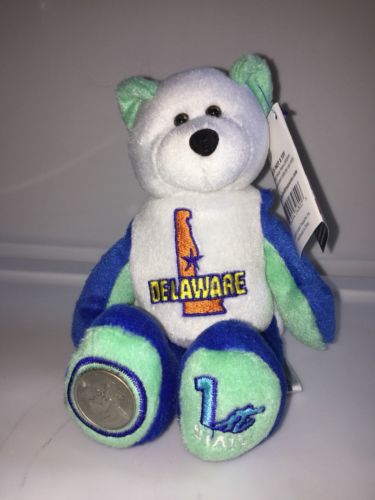 Limited Treasures State Quarter Plush Stuffed Animal Teddy Bear “Delaware”