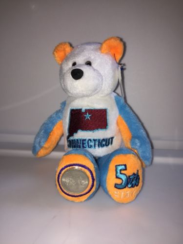 Limited Treasures State Quarter Plush Stuffed Animal Teddy Bear “Connecticut”