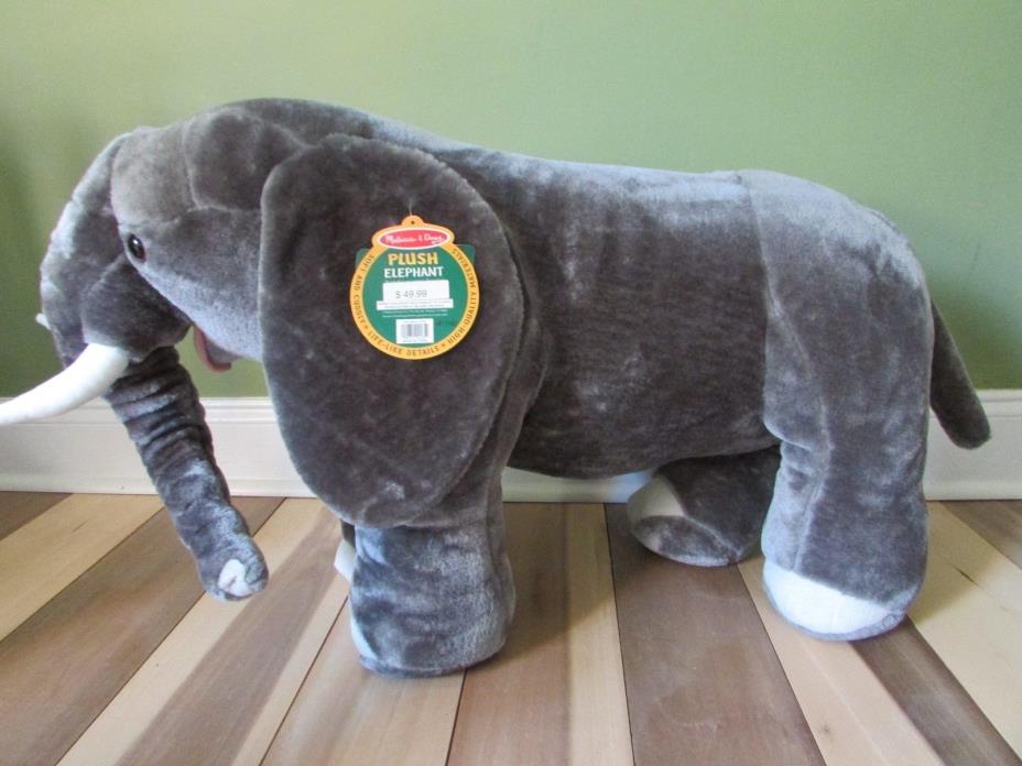 Melissa & Doug Giant Plush Elephant Lifelike Stuffed Animal Baby Nursery Decor