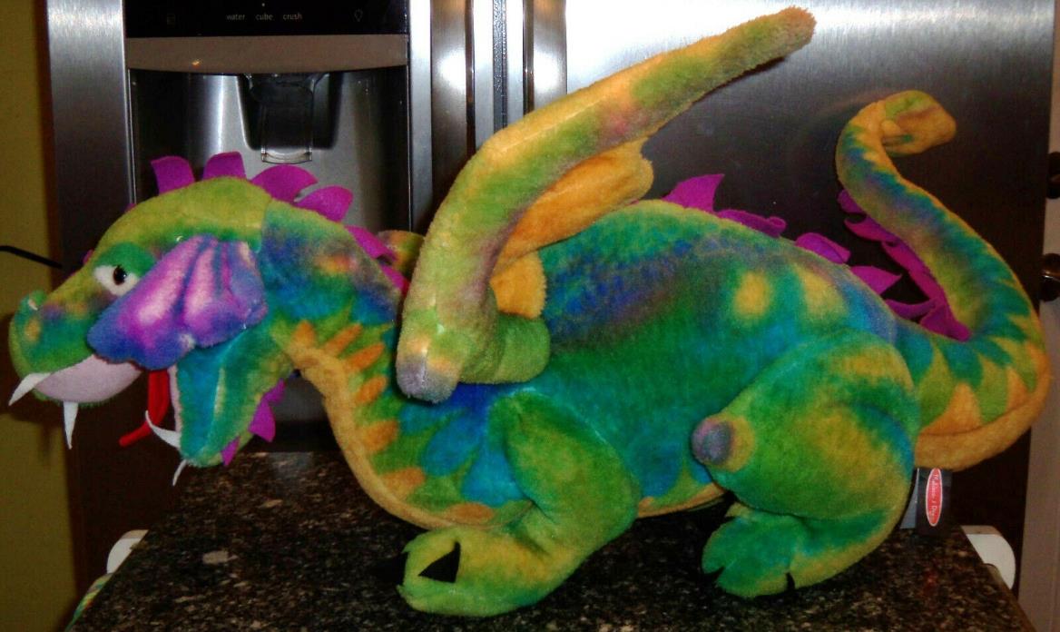 Melissa & Doug Plush Dragon Fantasy Rainbow Tie Dyed 46