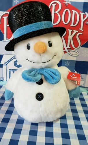 NWT~Aurora Snowman Blue Trimmed Hat And Tie Plush Soft Toy Stuffed Animal
