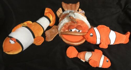 Nemo Plush Orange Fish Stuffed Animals and Hand Puppet Mixed Lot Of 4